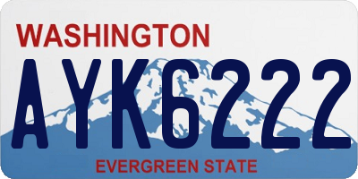 WA license plate AYK6222