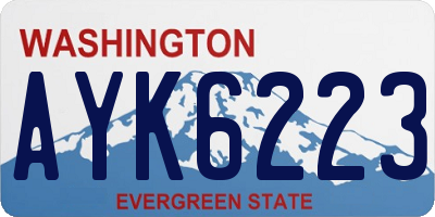 WA license plate AYK6223