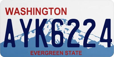 WA license plate AYK6224