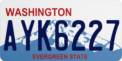 WA license plate AYK6227