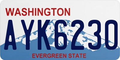 WA license plate AYK6230