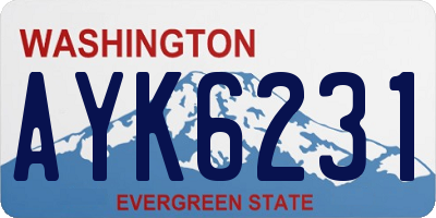WA license plate AYK6231