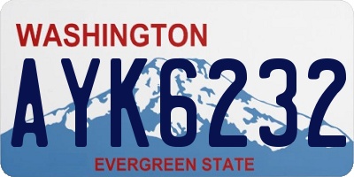 WA license plate AYK6232