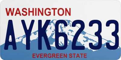 WA license plate AYK6233