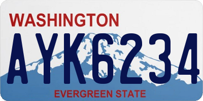 WA license plate AYK6234