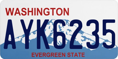 WA license plate AYK6235