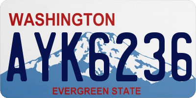 WA license plate AYK6236
