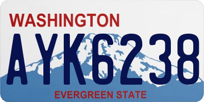 WA license plate AYK6238