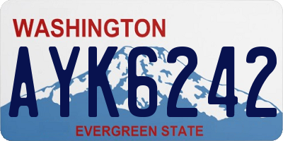 WA license plate AYK6242