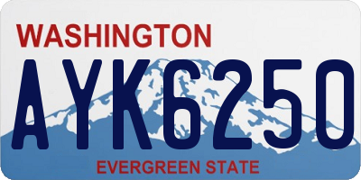 WA license plate AYK6250