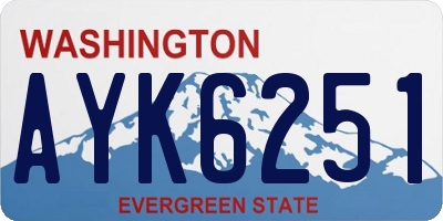 WA license plate AYK6251