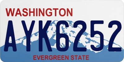 WA license plate AYK6252