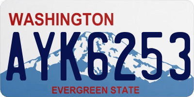 WA license plate AYK6253