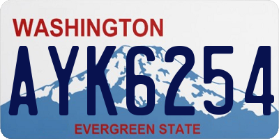 WA license plate AYK6254
