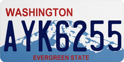 WA license plate AYK6255