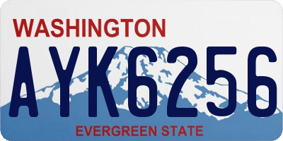 WA license plate AYK6256