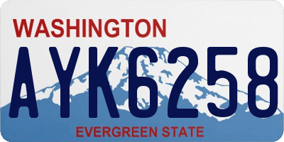WA license plate AYK6258