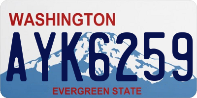 WA license plate AYK6259