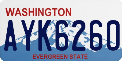 WA license plate AYK6260