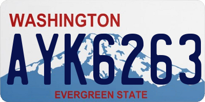 WA license plate AYK6263