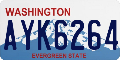 WA license plate AYK6264