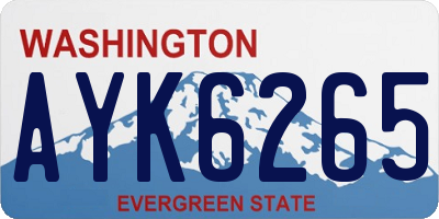 WA license plate AYK6265