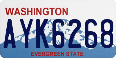 WA license plate AYK6268