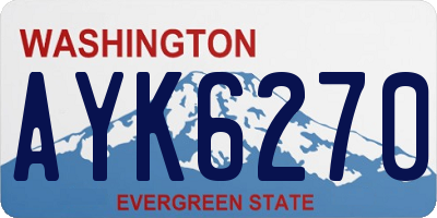 WA license plate AYK6270