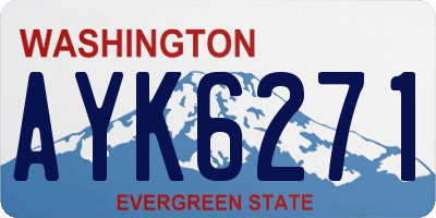 WA license plate AYK6271