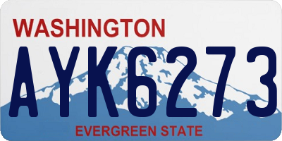 WA license plate AYK6273
