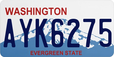 WA license plate AYK6275