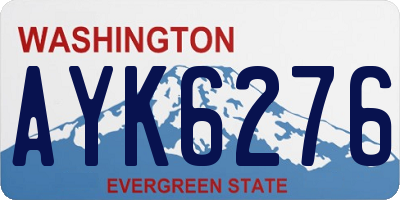 WA license plate AYK6276