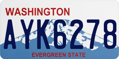 WA license plate AYK6278