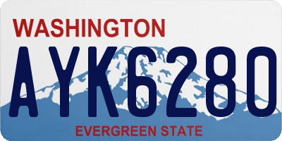 WA license plate AYK6280