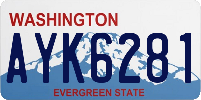 WA license plate AYK6281