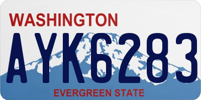 WA license plate AYK6283