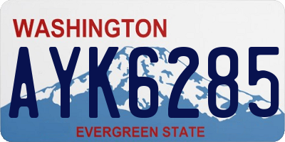 WA license plate AYK6285