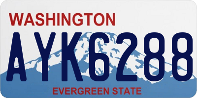 WA license plate AYK6288