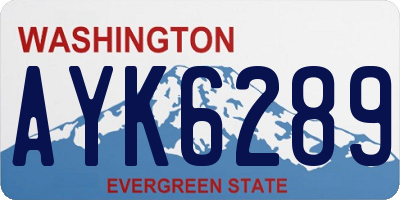 WA license plate AYK6289