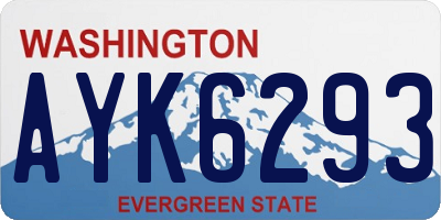 WA license plate AYK6293