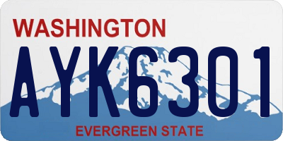 WA license plate AYK6301