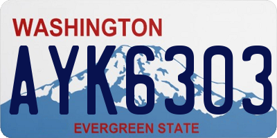 WA license plate AYK6303