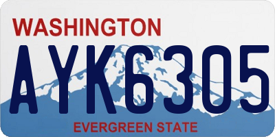 WA license plate AYK6305