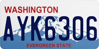 WA license plate AYK6306