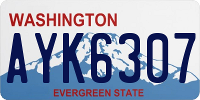 WA license plate AYK6307