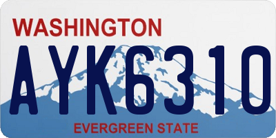 WA license plate AYK6310