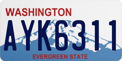 WA license plate AYK6311