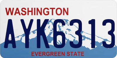 WA license plate AYK6313