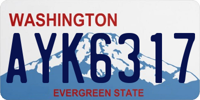WA license plate AYK6317
