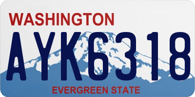 WA license plate AYK6318